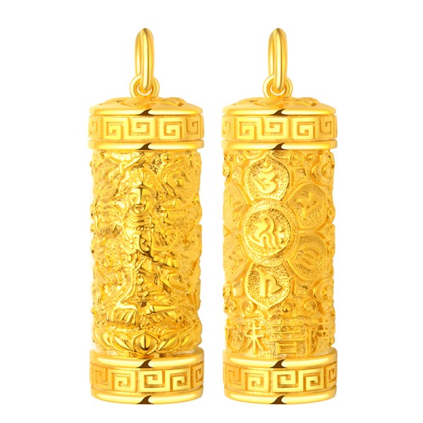 999 Pure Gold Manjusri Guardian Pendant - Rabbit Zodiac Birth Buddha